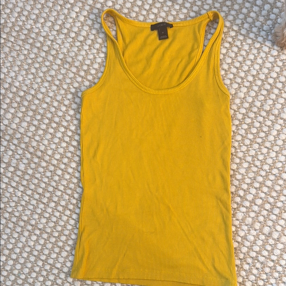 Yellow Ribbed Tank Top